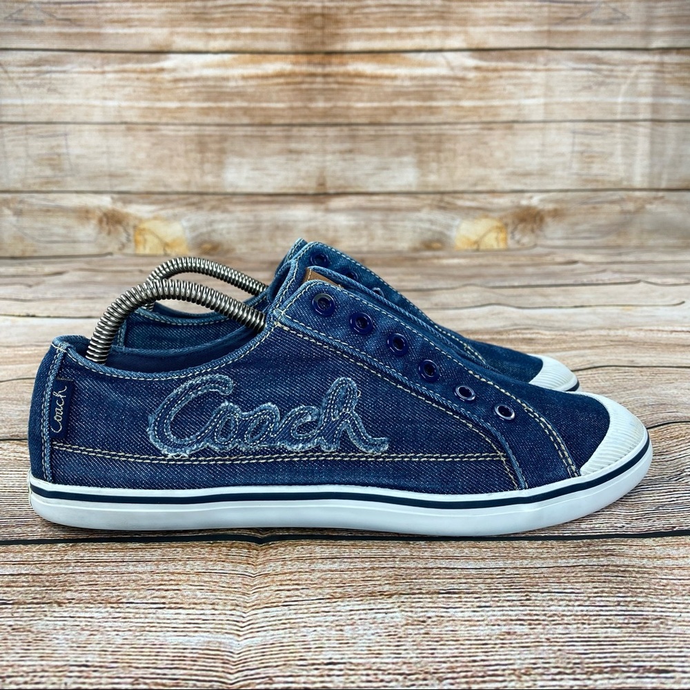 Coach Keely Denim Slip On Flats Women Size 9.5 Jean shoes - Blue